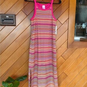 No Boundaries Pink Striped Maxi Dress